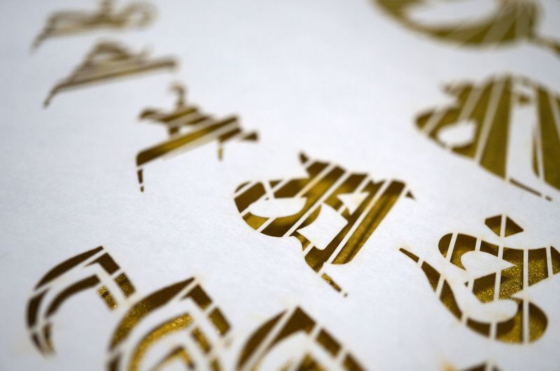 和紙に梵字をレーザーカットの別注加工で作製したお寺専用の和紙製品