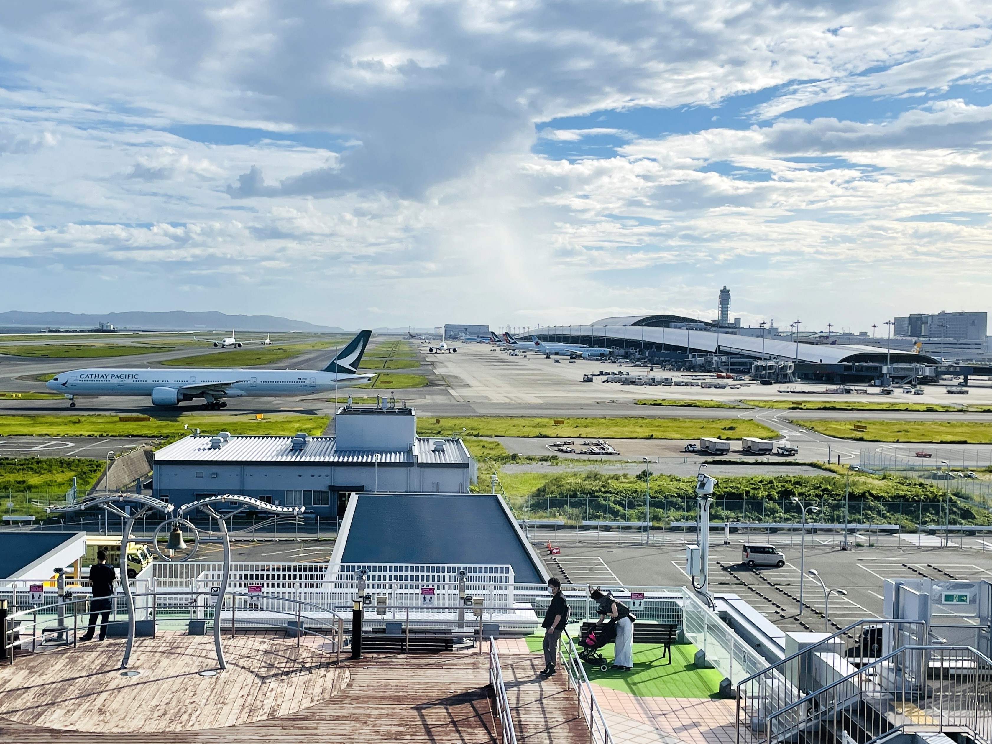 関西国際空港の北側にある展望ホール・スカイビューからの眺め