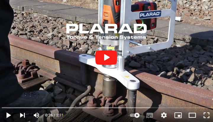 鉄道レールのボルト締め付け工具-電動トルクレンチ動画
